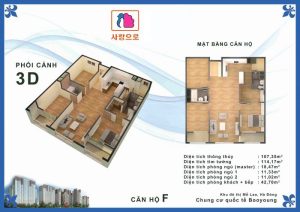 Thiết kế căn hộ 3 phòng ngủ tại chung cư Booyoung Vina
