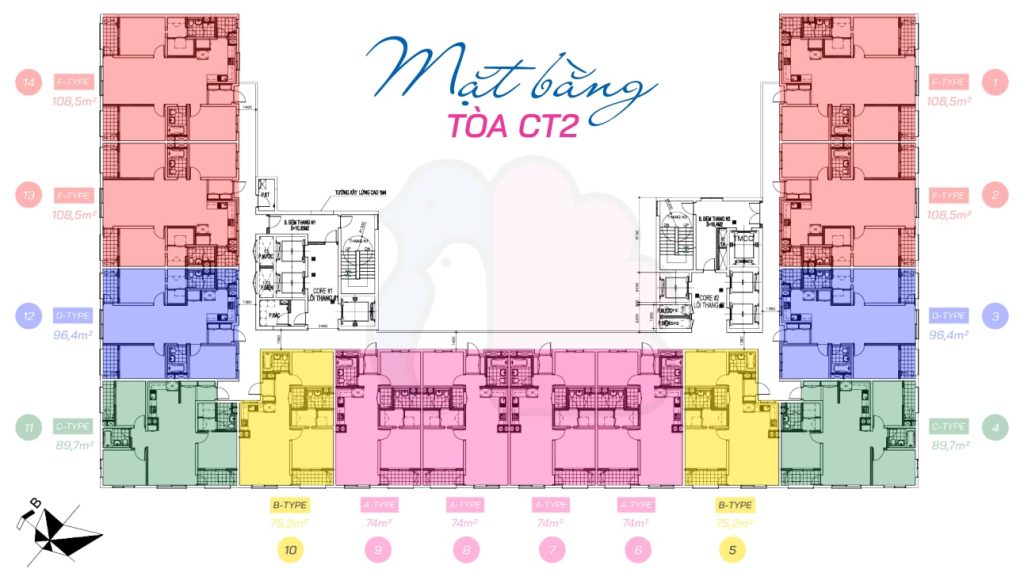 Diện tích các căn hộ đa dạng